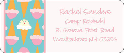 Ice Cream Cones Return Address Labels